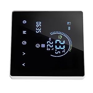 Smart Programmable Digital Touch Screen Thermostat Wall Mounted Heating Compatible Tuya 3500W AC90 240V (16A with WiFi(with 3m Sensing Line))