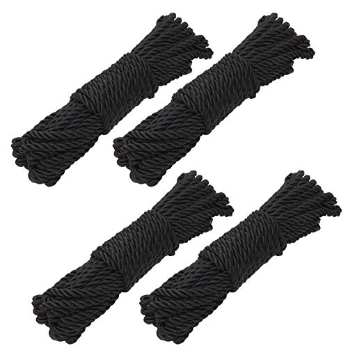 4 PCS Cotton Soft Rope 32 Feet/10M 5mm Rope Craft Rope Polyester Twine Cord Rope, Multipurpose Rope