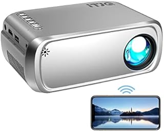 WiFi Projector, iTJQ Mini Projector 1080P Supported, Portable Projector for Outdoor Movies, Phone Projector Compatible with iOS/ Android, Laptop, TV Stick, PS4, HDMI/ USB