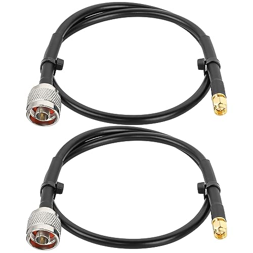 Image of MOOKEERF 2PCS N Male to SMA Male Cable 2ft,SMA to N Cable 50 ohm Ultra Low Loss KMR240 Coaxial Cable for WiFi Router,GPS Receiver,Antenna,Signal Booster Use