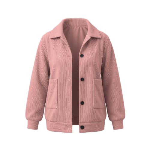 Gumipy Womens Corduroy Jacket Button Down Casual Collared Shirt Crop Coats - image 7