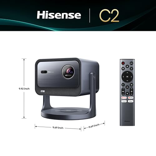 Hisense C2 4K UHD Smart Mini Projector with 65"-300" Projection Size, 2000 Lumens, 4K AI upscaling, 3D Ready, DTS Virtual:X and Dolby Vision by Hisense - Image 3