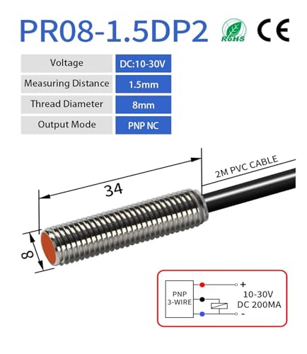 Interrupteur de proximité M8 avec détection précise 1,5mm encastré