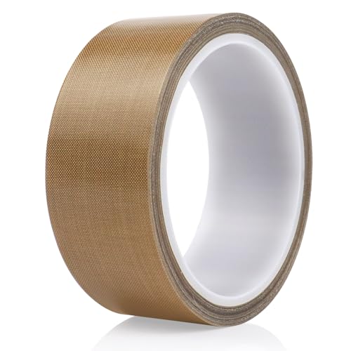 Image of BOMEI PACK PTFE Glass Cloth Tape 1.44 inchx 33 ft High Temperature PTFE Tape Abrasion Resistant Surface Protection for Vacuum Sealer Machine, Hand Impulse Sealers Insulation Coated