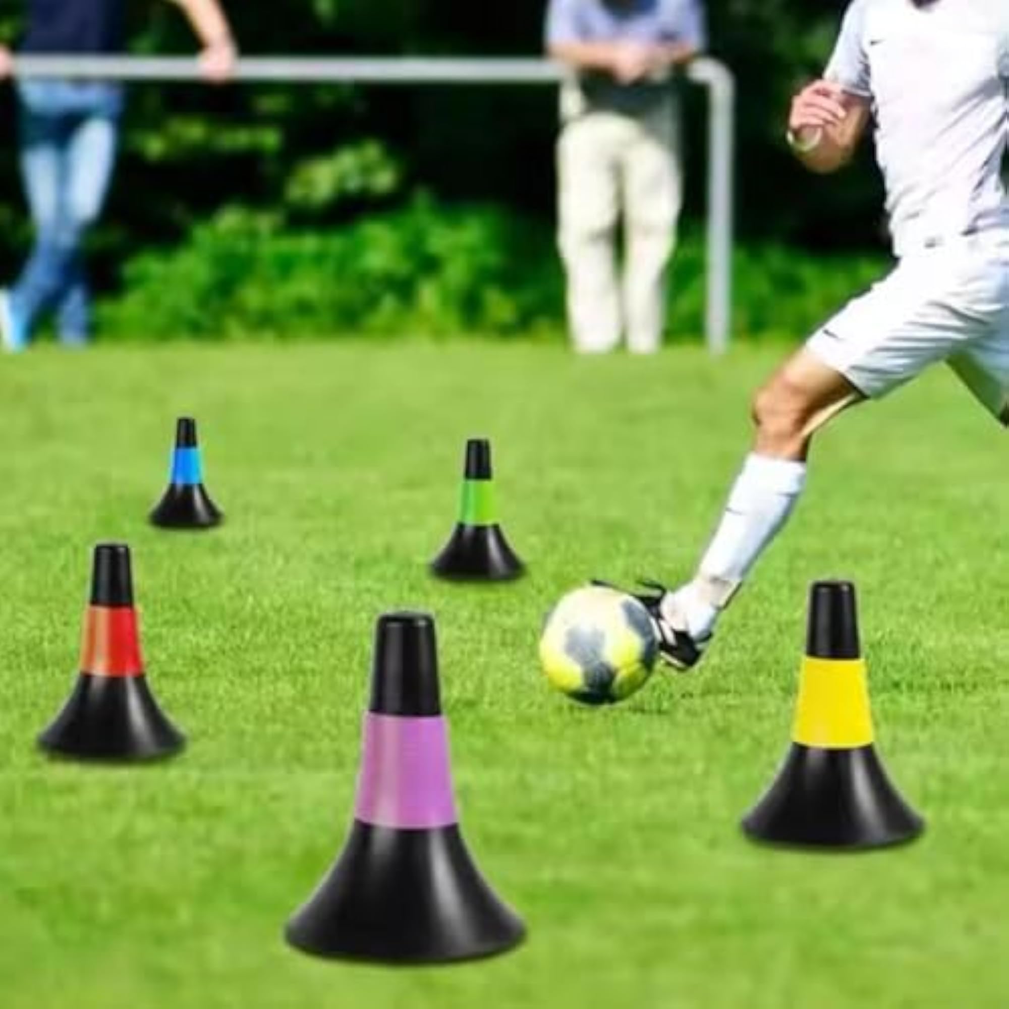 10x Football Training Cones, Mixed Colors