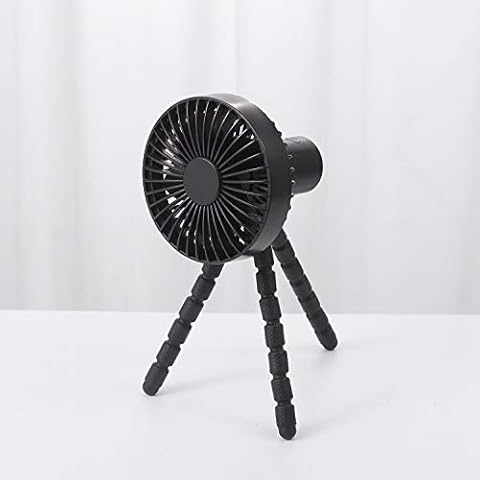 Angry Egg Boy Versatile Fan, 1800mAh Battery Powered Clip-on Personal Desk Fan with Flexible Tripod, Ultra Quiet Adjustable USB Fan for Stroller/Car Seat/Treadmill/Camping/Hurricane, Black Cover