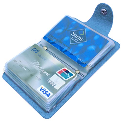 Mocasor Credit Card Holder for Women Men Bank Card Case (Blue)