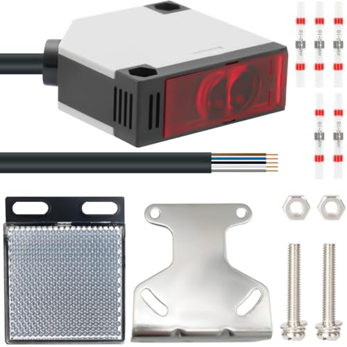 DAOKAI Interruptor fotoeléctrico E3JK-R4M1 12-240VDC 24-240VA C. de sensor de haz reflectante de haz