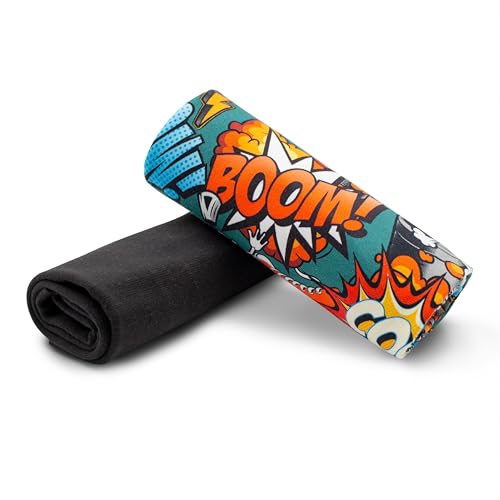 Stoffpaket 0,5m Jersey + 0,5m Bündchenstoff zum Nähen von Kinderkleidung Kinderstoff Jerseystoff (Graffiti Boom + Schwarz Set35)