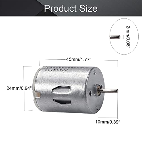 Fielect 7.2V Dc Motor 13500Rpm 0.38A Micro Motor Round Shaft Electric Motor For Diy Airplane Rc Boat Toys Model Diy Hobby, 2Pcs #TOP1