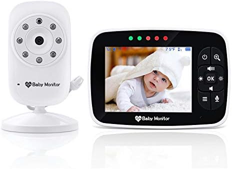 Baby Monitor, Video Baby Monitor with 3.5 inch LCD Screen Display Infant Night Vision Camera,Two Way Audio,Temperature Sensor,ECO Mode,Lullabies and Long Transmission Range