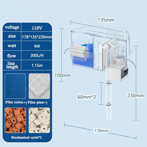 Circular Fish Tank Filter, Aquarium Hang on Filter, Suitable for a Circular Fish Tank with a Diameter of 5.35″ - 7″ - 1