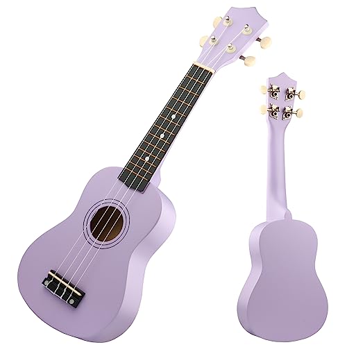 Lxs Soprano Ukulele Kids Ukulele For Beginners - 21" Small Guitar Ukulele With Gig Bag, 1 Standby String And 2 Picks (Purple) #TOP1