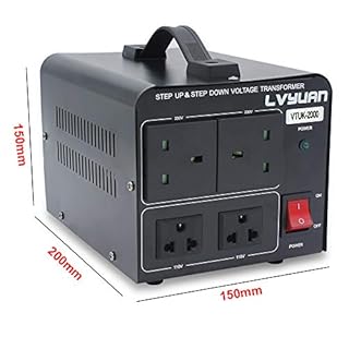 Cantonape Voltage Converter 2000W Step Up Step Down UK to US Transformer with 2 US & 2 UK outlets for 220V-110V & 110V-220V