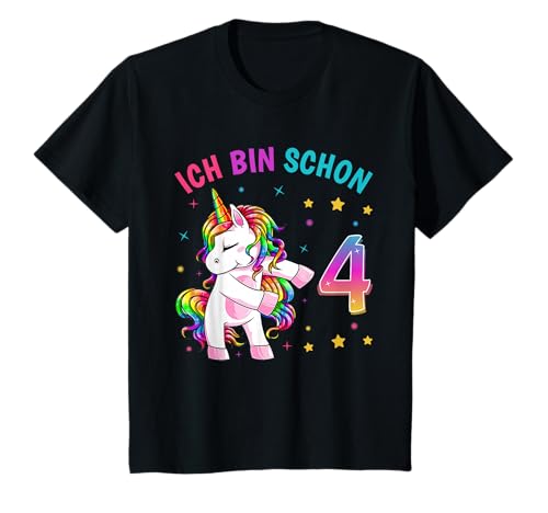 4 Geburtstag Mädchen Ich Bin 4 Jahre alt Party Einhorn T-Shirt