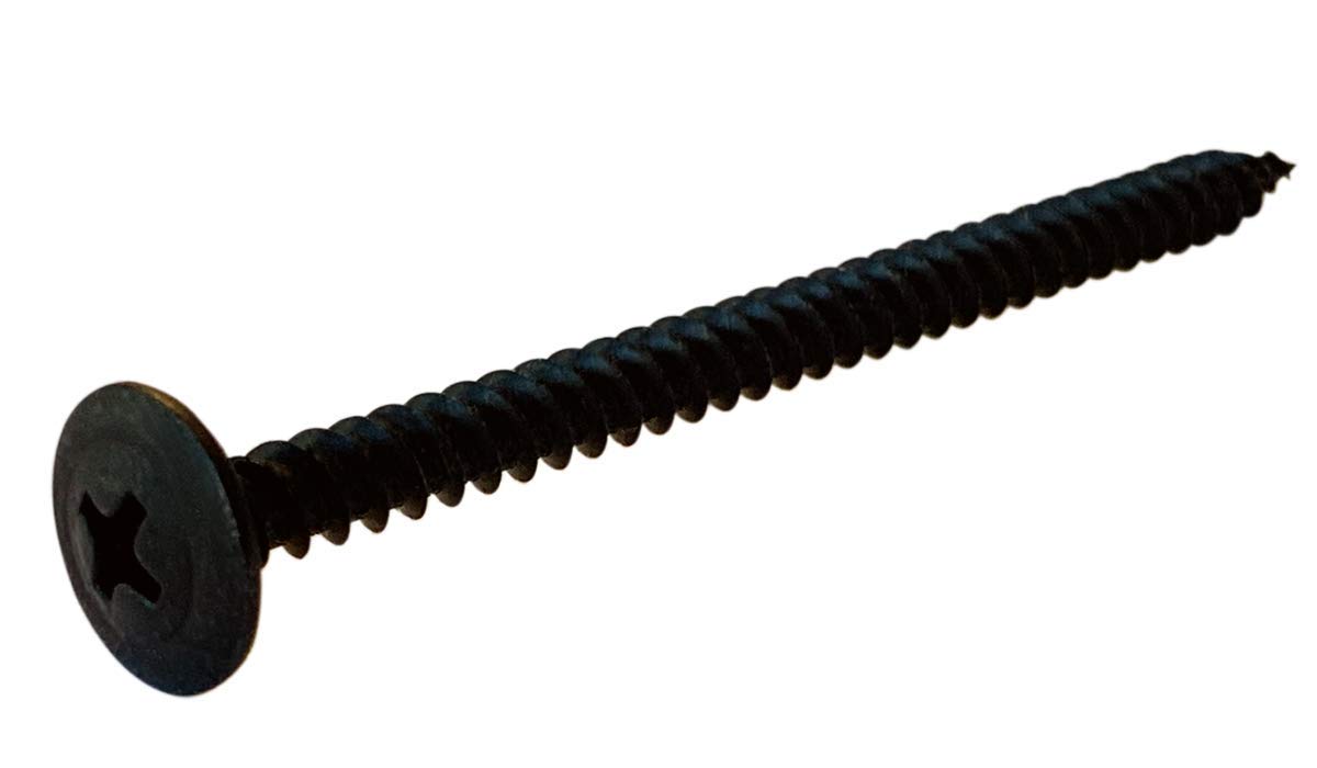 Small Parts 0820YPMB #8 x 1-1/4" Phillips Modified Truss Head Fine Thread Drywall Screw Fully Threaded Black Ox (Pack of 100)