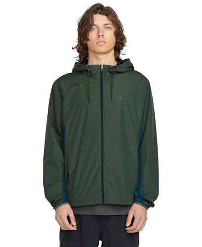 Image of Volcom Men's Wavern Water-resistant Windbreaker Jacket - Zip-up With Adjustable Hood