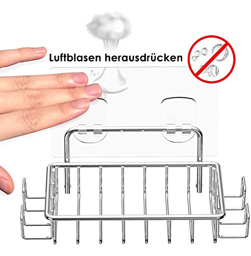 Nieifi Bar Soap Holder For Shower Wall With 4 Hooks, Stainless Steel Adhesive Soap Dish For Bathroom, Silver #TOP4