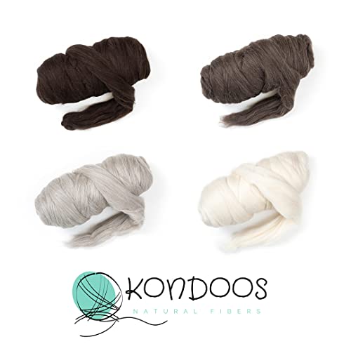 Kondoos Natural Wool Bulk roving, 8 lb. Best Wool for Spinning, arm Knitting, Felting, Chunky Blankets and Tapestry. Natural Colors, un-Dyed. (Ecru, 8 lb) by Kondoos - Image 6