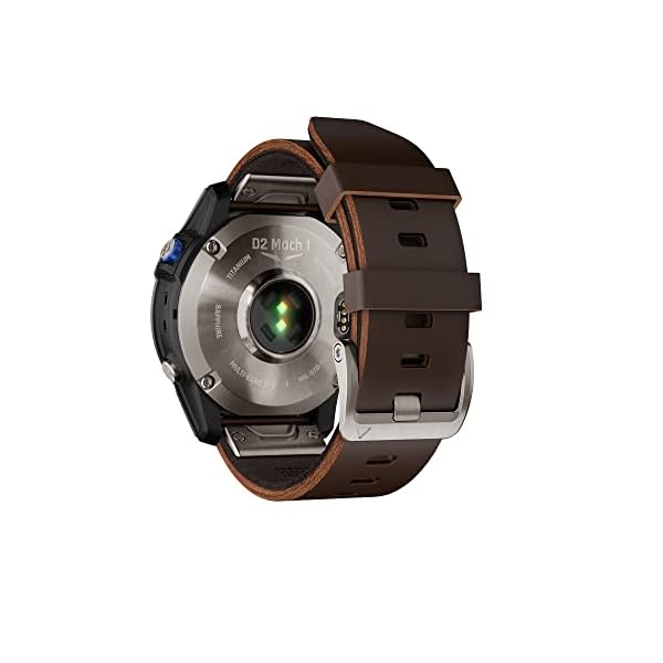 Garmin D2™ Mach 1, Touchscreen Aviator Smartwatch with GPS Moving Map, Aviation Weather, Health and Wellness Features and More, Oxford Brown Leather Band - Image 5