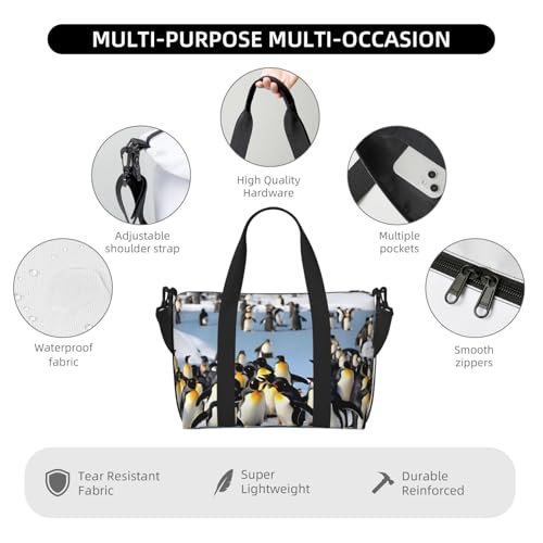 Bolsa de viaje versátil Happy Penguin, ligera, para hombre y mujer 5
