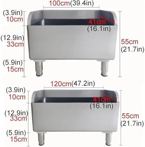 Lavello Multiuso in Acciaio Inox - Lavabo Professionale autoportante per la Pulizia di cucine e Pavimenti,60CM