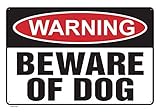 BEWARE OF DOG Sign, 9"x12" Plastic