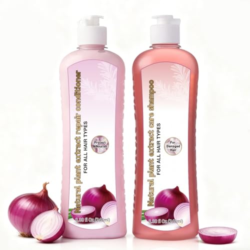 Rosmarin Zwiebel Shampoo & Conditioner Set mit Biotin – Gesunder Haarwuchs, Schuppenfrei & Komplettpflege