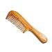 Xuanli Natural Green Sandalwood Wooden Comb - NO SNAGS, NO TANGLE, NO STATIC (Short Handle - Standard Tooth) (M028)