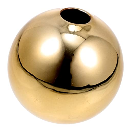 GRIRIW Jarrón Cerámico Moderno Esférico de Mesa para Decoración de Centros Florero de Cerámica con Acabado Dorado para Bodas y Decoración