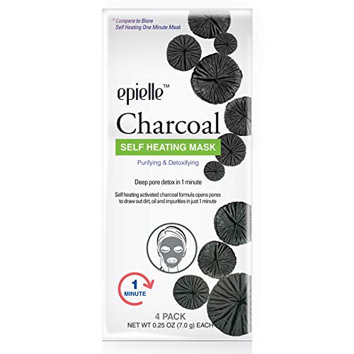 Epielle Charcoal Self Heating Facial Mask, 4 Count (1 pack)
