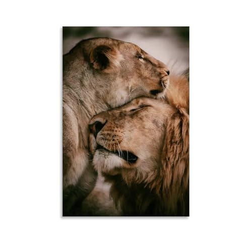 RYTRHNCV Impression sur toile « What Is Love Lion »