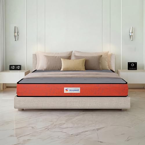Sleepwell Dual Pro Mattress | Double Size 84x48x5 Inch | Reversible Soft & Firm Dual Comfort - Flip Anytime | Orthopedic Support | Cool Yarn Fabric | Neem Fresche Anti-Microbial | 10 Yr Warranty