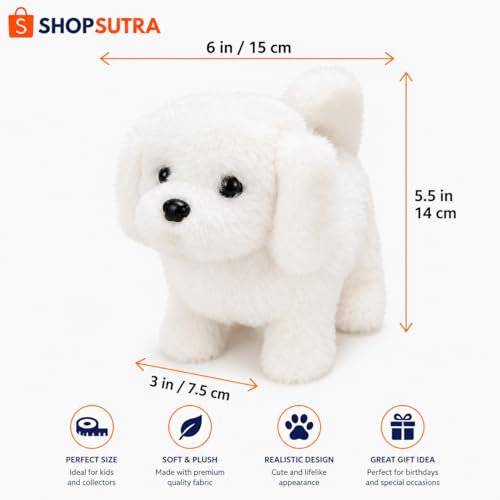 Image of Interactive Plush Toy Dog with Walking Movement, Sound Function and Tail Motion