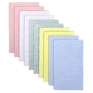 Super Absorbent 10 Pack Burp Cloths – Coral Fleece Gentle on Sensitive Skin for Face and Body, Plush – Milk Spit Up Rags…