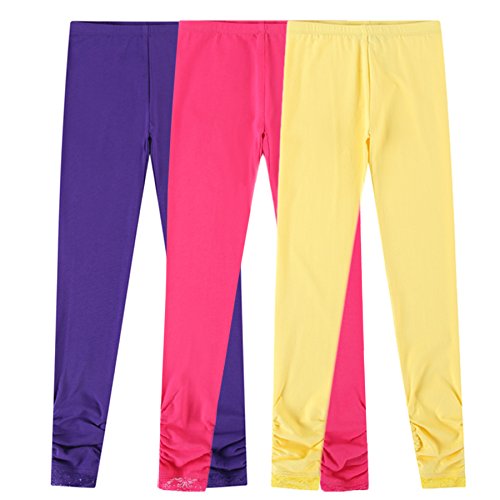 Leggings fille en coton stretch Bienzoe parfaits pour l'école et les activités sportives