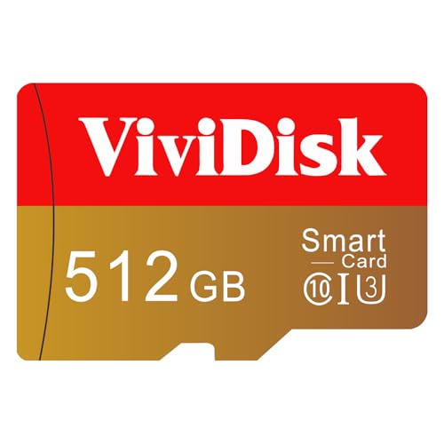 Tarjeta Micro SD 512GB, Tarjeta de Memoria Alta Velocidad Memory Card Gran Capacidad SD Card para Cámaras, Teléfonos, Dash CAM, Tabletas