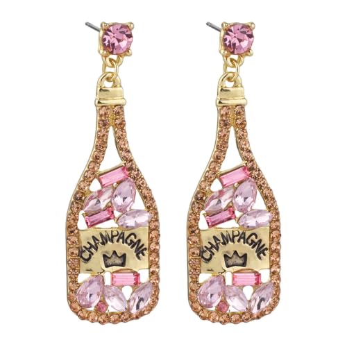 Boucles d'oreilles Champagne Rose 5,1 cm aux finitions haut de gamme