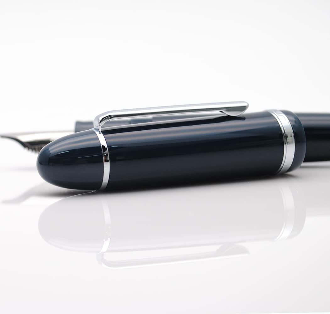 JINHAO X159 Resin Fountain Pen with Ink Converter (Fine Nib, Silvery Clip-Dark Blue) - Image 4