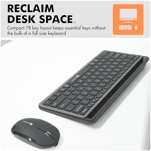 X9 Performance Bluetooth Small Wireless Keyboard with Phone Holder - (BT + 2.4Ghz) - Ready for Travel - Compact Keyboard for Tablet, Phone, Office - Backlit, Portable, Multi-Device - PC, Mac, Android - 4