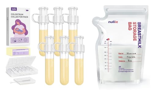 Image of Nuliie Colostrum Collector Kit 7ml/6pcs + Nuliie 300 Pcs Breastmilk Storage Bags,BPA-Free