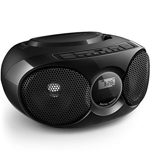 Retro-Kassettenrekorder, UKW-Radio, Boom-Box-CD-Player, AUX in (Musik von MP3-Playern, Smartphones, Tablets abspielen)