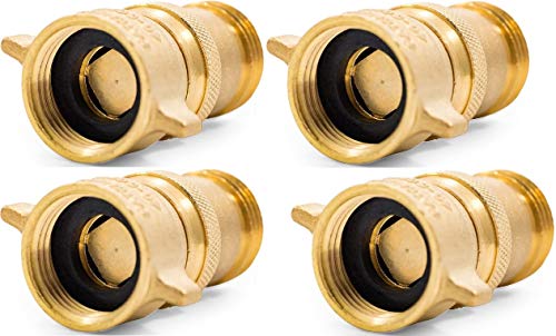 Camco (40055 RV Brass Inline Water Pressure Regulator- Helps Protect RV Plumbing and Hoses from High-Pressure City Water, Lead Free (4 Pack)