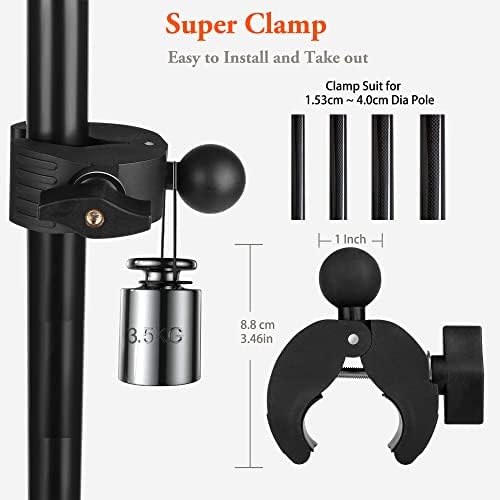 Peastrex uchwyt Ipad do stojaka na mikrofon, telefon na tablety Micofon Muzyczny Mount Rotatable z Super uchwytem zacisku dla iPad Pro 12.9 Air Mini, Android, 4-13,5calowe iPhones i tablety