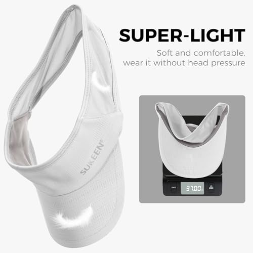 Image of Sukeen 2 Pack Sports Sun Visor Women Men Lightweight Packable Stretchy Visor Hat for Golf, Tennis, Running