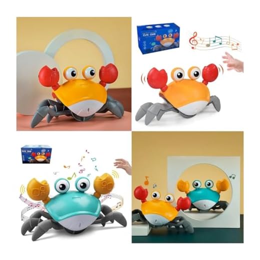 Brinquedo de caranguejo que anda para bebês, com música e luz de LED interativa para crianças, para desenvolvimento e aprendizagem, movimento automático que evita obstáculos, recarregável por USB (verde)