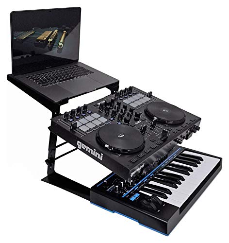 Rockville ROCK2D2 Adjustable Dual Shelf Dj Controller Midi Keyboard Laptop Stand thumb #4