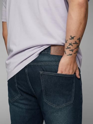 Image of Urbano Plus Men's Relaxed Fit Washed Denim Jeans Non-Stretchable