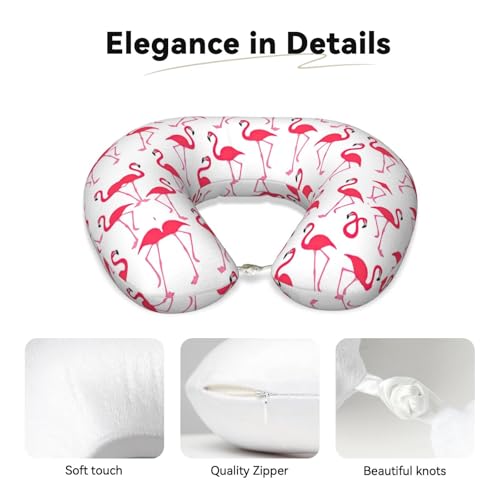 Almohada de viaje con diseño flamenco rosa miniatura 4