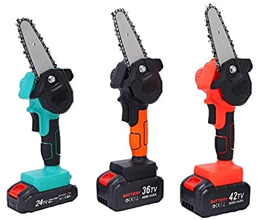 Tragbare Mini-Kettensäge, 4-Zoll-Akku-Elektro-Astsäge Mit 2 Batterien, Elektrische Astschere 24 V / 36 V / 42 V… – Bild 3
